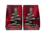 Pair Christmas Holiday Icon Stocking Holders Hangers Silver Tone Linens Things. Fixed Price $32.88.