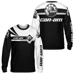 Custom Name Men's Can-am Brp Team Motocross Black White Racing Long Sleeve Shirt. Fixed Price $30.99.