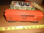 O/O-27 Lionel 3656 Cattle Car With Armour Sticker. Early Version Corral & Ramp.. Fixed Price $35.00.