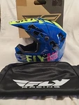 Fly Racing Kinetic Scan Blue/hi-vis/pink Mx Helmet Youth Small 47-48CM 73-3492YS. Fixed Price $150.00.