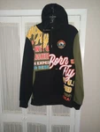 Born Fly Hoodie Men's Large Embroidery Patch 2002 Anytown Usa. Fixed Price $19.95.