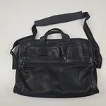 Tumi Black 17" Leather Laptop Bag Soft Mens Briefcase Shoulder Strap Work. Fixed Price $119.99.