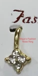 Indian/ Pakistani Nose Ring Gold Plated Stone Clip 4 Stud Ear Pin Usa. Fixed Price $30.99.