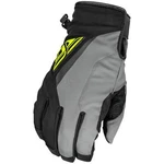 Fly Racing Title Long Cuff Snowmobile Gloves Black / Grey Hi-vis 371-0611. Fixed Price $26.00.