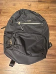 Tumi Voyageur Halle Backpack Black 14.5 Inch Unisex Travel Gold Euc. Fixed Price $109.00.