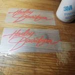 Harley Davidson Fuel Tank Hand Script Lettering Decals X2 Stickers. Fixed Price $30.59.