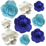 Brt Bearingshui Crepe Paper Flowers Decoration For Wall Total 9 Blue White. Fixed Price $22.99.
