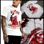 Native American Indian Chief With Headdress Men Short Sleeve T-shirt New Cotton. Fixed Price $19.95.