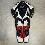 Alpinestars Leather Race Suit, Usa Size 44 / Eur 54. Black, White, And Red. Fixed Price $200.00.