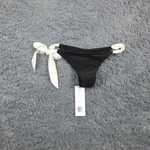 White Fox Swim Bikini Bottom Womens Large Black Tie Side Cheeky Nwt. Fixed Price $17.99.