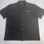 Polaris Shirt Mens Size Xl Black Short Sleeve Button Up Tech Pit Crew Collar. Fixed Price $18.00.