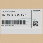 Genuine Bmw 80165B54F27 - Mini Jcw Cap Logo. Fixed Price $81.95.