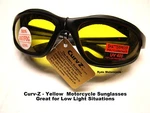 Curvz High Definition Yellow Lens Motorcycle Riding Shatterproof Sunglass 02-04. Fixed Price $25.00.