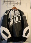 Motorcycle Jacket, Icon Men's Hypersport Prime Hero Leather (white&black). Fixed Price $240.00.