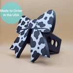 Croquette Cow Trailer Hitch Cover Black & White 3D Printed Bow, Fits. Fixed Price $39.60.