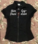 Harley Davidson Motorcycles Zipper Front Women Shirt Blouse Small Embroidered. Fixed Price $24.99.