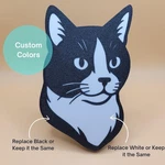 Tuxedo Cat Portrait Trailer Hitch Cover. Fits 2" Receiver. Custom Color Options. Fixed Price $36.00.