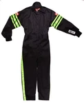 Racequip 1950796RQP PRO-1 Driving Suit Sfi 3.2A/1 Black/green Stripe Youth Xl. Fixed Price $124.95.