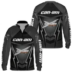 Custom Name Men's Can-am Team Black Polyester Long Sleeve Zip Jersey Shirt. Fixed Price $33.99.