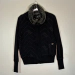 Y2K 2000S Fox Racing Women's Black Faux Fur Collar Quilted Bomber Jacket, Xl. Fixed Price $32.15.