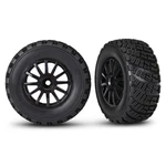 Traxxas 7473T Black 12-SPOKE Rally Wheels W/ Tires (2) : 1/10. Fixed Price $24.95.