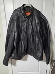 Unik Ultra Mens Size 62 Leather Motorcycle Biker Jacket Vented Armor Removable. Fixed Price $100.00.