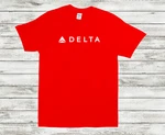 Delta Airline White Logo Us Aviation Travel Cotton Light Red T-shirt. Fixed Price $24.00.
