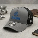 Yamaha Logo 2D Flat Embroidered Trucker Hat Grey Black Mesh Cap Adjustable. Fixed Price $25.50.