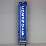Chevrolet Vertical Marque Wall Mount Junior Sign Neonetics 30" X 9" 5SMLVC. Fixed Price $259.99.