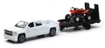 New Ray Toys 1:43 Scale Truck And Trailer With Atv White Chevy 19535B. Fixed Price $26.99.