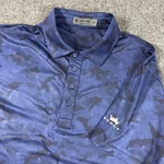 G/fore Polo Shirt Mens Medium Blue Icon Camo Skull Performance Golf Summit. Fixed Price $29.04.
