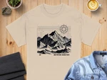 Vintage K2 Summit T-shirt: Retro Topographic Mountain Illustration. Fixed Price $21.00.