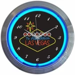 Fabulous Las Vegas Sign Logo Blue Wall Clock 15" Diameter 8VEGSN Neonetics. Fixed Price $89.99.