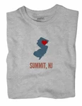 Summit New Jersey Nj T-shirt Heart. Fixed Price $18.99.