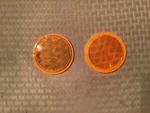 Two Bargman 74-38-020 Round Reflectors 3/16 Amber With Adhesive Mounting. Fixed Price $5.98.