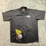 Lethal Threat Motorgear Mens Xl Black Button Up Work Shirt Embroidered Eye Patch. Fixed Price $35.00.