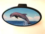 2'' Oval Trailer Tow Hitch Cover Plug Insert Dolphin Beach Florida Pickup Truck. Fixed Price $6.99.