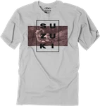 Factory Effex Suzuki Rider T-shirt Light Gray Medium 100% Cotton 25-87402. Fixed Price $39.99.