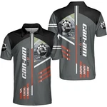 Custom Name Men's Can-am Brp Team Racing Motorcycle Gray Black Polo Shirt S-5XL. Fixed Price $30.99.