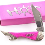 Rough Ryder Hot Pink Smooth Bone Folding Pocket Leg Knife RR971. Fixed Price $17.45.
