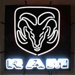 Dodge White Sign With Backing 5RAMWH By Neonetics. Fixed Price $469.99.