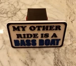 Funny "my Other Ride Bass Boat" Fishing Trailer Hitch Cover.. Fixed Price $7.98.