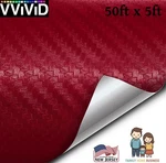 Vvivid Xpo Burgundy Red Dry Carbon Fiber Vinyl Wrap Roll Air Release 50FT 5FT. Fixed Price $39.99.