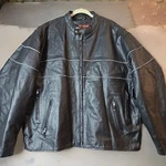 Hot Leather Men's Motorcycle Biker Jacket Reflective Piping Size 58 Black. Fixed Price $99.95.
