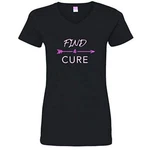 Trenz Shirt Company Find Cure Ladies Vee Neck Jersey Tee Black. Fixed Price $24.99.