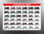 Vintage Kawasaki 1990 Full Line Image Banner Nos Reproduction. Fixed Price $32.99.