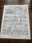 14 X 11 Townsville Butler University Map Josh Seubert Signed Sealed Multicolor. Fixed Price $36.00.