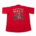 Lethal Threat Raising Hell Work Mechanic Shirt Men 2XL Red Motorcycle Biker. Fixed Price $24.99.