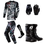 O'neal Element Attack White Motocross Gear Jersey Pants Gloves Boots Combo Set. Fixed Price $259.00.