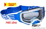New Fox Airspace Motocross Mx Goggles & Free Lens Yam Blue Dirt Bike. Fixed Price $49.19.